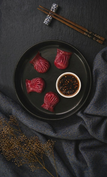 Prawn hargao in Beetroot skin-8pcs