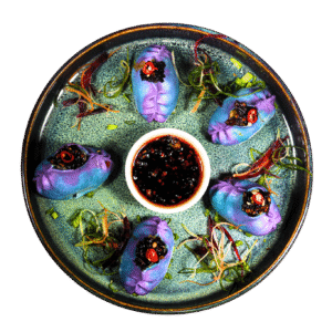 Spicy Hargao Dimsum In Red Cabbage Skin-10pcs
