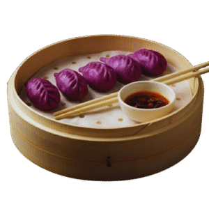 Asparagus Black Beans Dimsum with red cabbage skin-10pcs