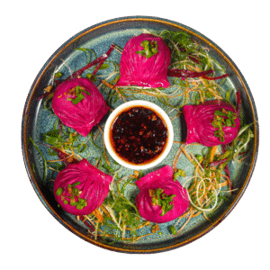 Chicken hargao Dimsum in Beetroot skin - 10pcs