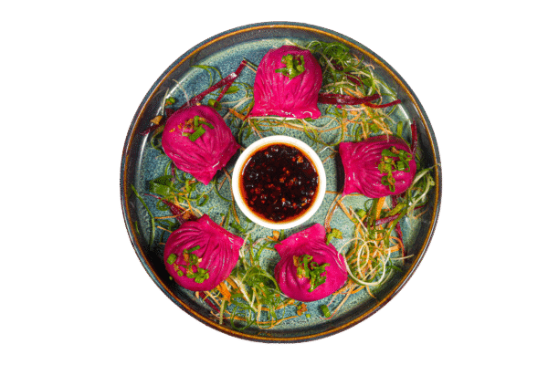 Chicken hargao Dimsum in Beetroot skin - 10pcs